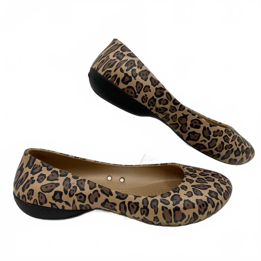 Crocs Brown Black Leopard Print Flats | Women’s Size 7